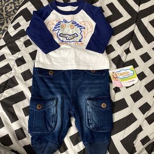 Cute “Little Monster” Boys Outfit Size 6 Months NWT